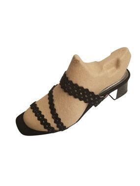 Andrew Geller Suede Glittery Embellished Sandals c2-s1-59